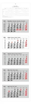Produktbild von 2026 ADINA Fünfmonatskalender 110x33cm mit Tagesanzeiger in Blockform