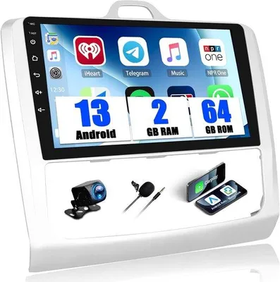 Productafbeelding van Autostereo 9-inch HD touchscreen - Android 13 met Carplay/Android Auto - WiFi GPS Bluetooth - Voor Ford Focus 2004-2011
