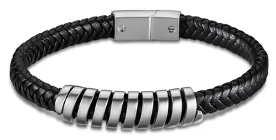Produktbild von Lederarmband schwarz silber LS2047-2/1 Lotus Style Herren Armband