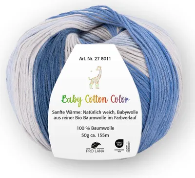 Produktbild von Pro Lana BABY Baumwolle Color 50 g 100 % Baumwolle Babywolle speichelecht 155 m Farbe 05
