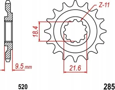 Produktbild von Ritzel 14Z Teilung 520 für HONDA CR 250 R 86-87 front sprocket