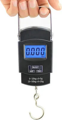 Produktbild von Digitale Kofferwaage Waage LCD Anzeige Gepäckwaage Fischwaagen Hängewaage Handwaage Großem LCD-Anzeige Reisewaage bis 50kg Reisen Gepäck Schwarz