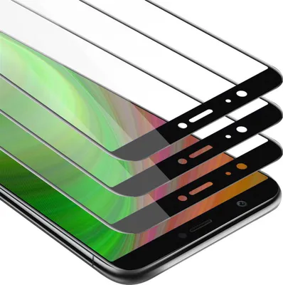 Immagine prodotto di Cadorabo 3x Pellicola protettiva a schermo intero per Huawei P SMART in nero Vetro protettivo del display temperato
