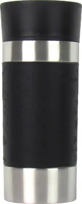 Produktbild von Isolierbecher – Tumbler – Fassungsvermögen 360ml – Doppelwandig mit Quick-Press Verschluss (Schwarz)