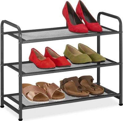 Produktbild von Schuhregal aus schwarzem Metall