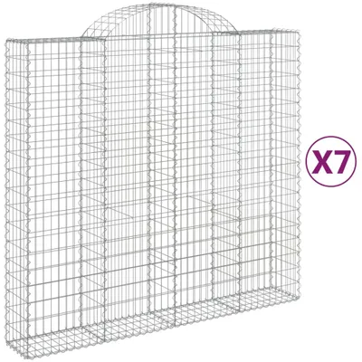 Produktbild von Gabionen mit Hochbogen 7 Stk. 200x50x180/200cm Verzinktes Eisen