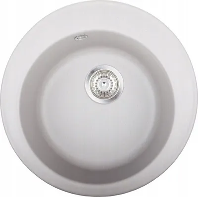 Produktbild von Küchenspüle Granit Spüle Einbauspüle Spülbecken Rund 49,5cm; grau