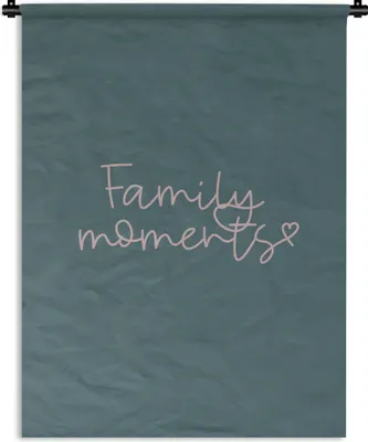 Produktbild von MuchoWow® Wandteppich Wandbehang Zitate - Familienmomente - Sprichwörter 150x200 cm Tapisserie Dekoration Wandtuch - Wandaufhängung - Moderner
