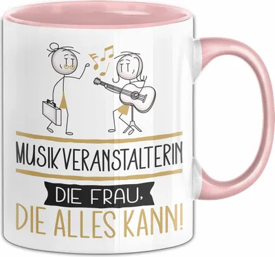 Produktbild von Musikveranstalterin Geschenk Tasse Becher Die Frau Die Allen Kann Geschenkidee für eine Musikveranstalterin Lustig (Rosa)