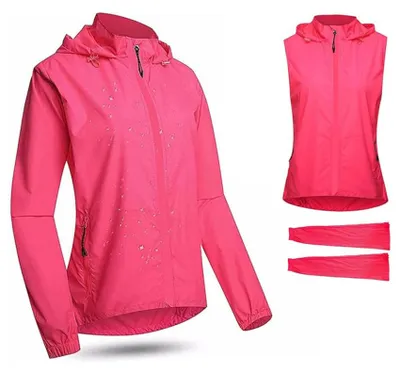 Image de Vêtement de vélo imperméable pour femmes, veste et veste 2 en 1