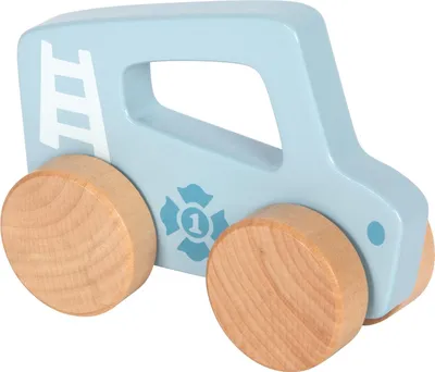 Produktbild von Blaues Holzauto – 1 Greifspielzeug & Spielzeugfahrzeug – Fördert die motorischen Fähigkeiten von Kleinkindern ab 6 Monaten