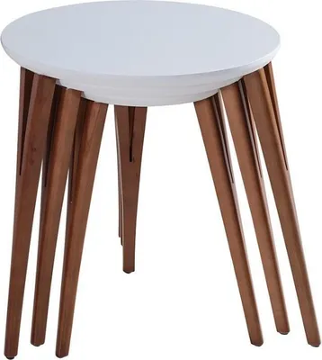 Obrázok produktu pre Bočné stolíky Stojan na kvety Drevený stolový set Stôl Konferenčný stolík Bočný stolík 3 ks.