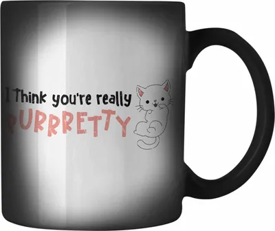 Produktbild von Trendation - Valentinstag Farbwechsel Zauber-Tasse Geschenk für Ihn Sie Lustig Katzenbesitzer Geschenkidee Becher Freund Freundin Liebe Paare (Schwarz)