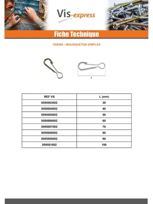 Produktbild von Karabiner SIMPLEX Länge 40 Verzinkt
