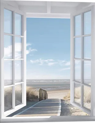 Produktbild von Wandbild - Weiß - Blau - Beige - 40 x 50 cm - Northsea Window