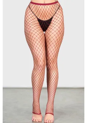 Immagine prodotto di KILLSTAR Tights - All Caught Up Fishnet Leggings bordeaux