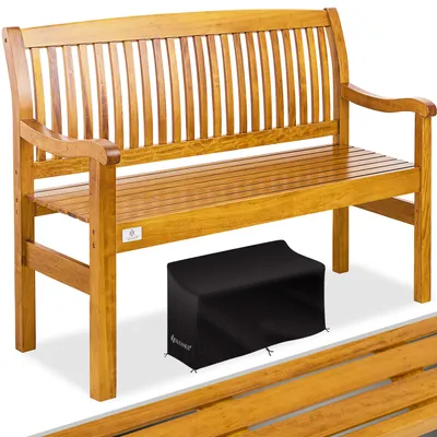 Immagine prodotto di Panchina da giardino KESSER® in legno, resistente alle intemperie | Per 3-4 persone | Panchina da parco in legno massello | Panchina con portata massima di 320 kg | Panchina da balcone, terrazza e giardino, copertura inclusa