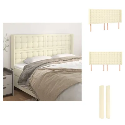 Produktbild von vidaXL Kopfteil mit Ohren Creme 203x16x118/128 cm Kunstleder -  Kopf- & Fußenden
