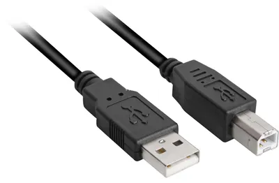 Obrázek produktu pro Sharkoon 4044951015283, 5 m, USB A, USB B, USB 2.0, Samec/samec, Černá