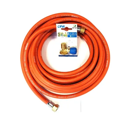 Obrázek produktu pro Sada hadic na propan-butan Zatechs 5 m 3/8" s regulačním ventilem CFH 7/16" pro připojení pájecího hořáku k plynové kartuši