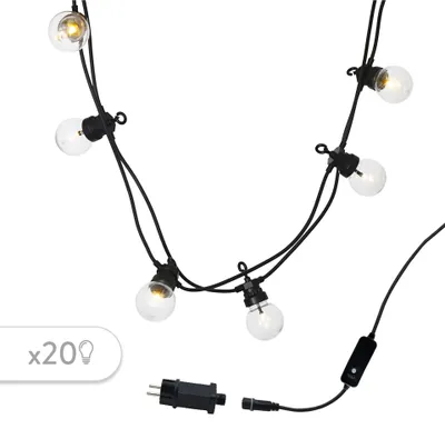 LED-Lichterkette, 40 warmweiße Lampen, 14,4 m, anschlussfähig