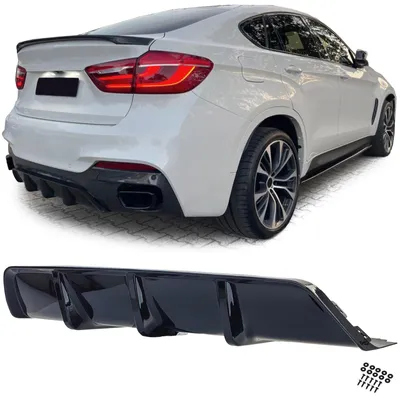 Für BMW X6 F16 2014-2019 mit M-Paket Heckdiffusor Diffusor Heck Schwarz Glanz in der Farbe Schwarz von Carparts-Online GmbH