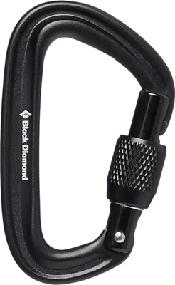 Schwarzer Liteforge Screwgate Karabiner von Black Diamond; ideal für Klettern.