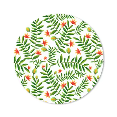 Produktbild von MuchoWow® Mauspad Mousepad Blumen - Dschungel - Design 40x40 cm - Mousepads - Maus Mat - Pad - Mausunterlage - Schreibtisch Accessoires