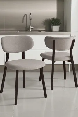Produktbild von Skye Decor, Hochwertiges Stuhlset (6 Stück) aus Metall & Sperrholz, Grau-Braun