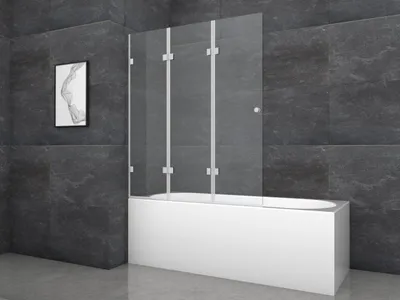 Produktbild von Badewannenfaltwand MARWELL Silver Vibe , 3-flg ,  140x120cm - Duschwand für Badewanne - Duschabtrennung