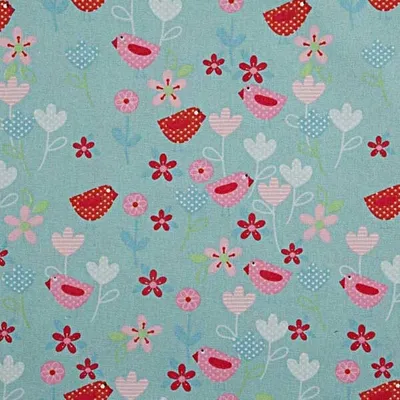 Immagine prodotto di Tessuto HOMESCAPES a metraggio uccelli e fiori largo 150 cm