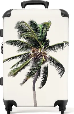 Produktbild von NoBoringSuitcases.com® Großer Koffer - Palme - Grün - Natur - Blätter - Kombinationsschloss TSA - Hartschalen Trolley 4 Rollen - 72 liter - Reisekoffer - 66 cmKoffer Mittelgroß 67x43x25 cm, 72L,