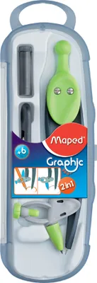 Produktbild von Maped Zirkelkasten Graphic 360 Grad mit Adapterring