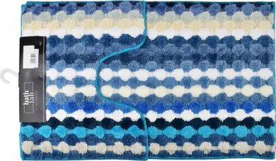 Immagine prodotto di Set di tappetini da bagno in tessuto ZAC ZAC 50x40 cm + 50x90 cm a righe turchesi, set da 2 pezzi