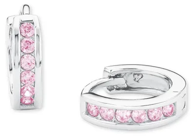 Produktbild von Lillifee Mädchen Creolen 2016524 Silber 925 synth. Zirkonia rosa