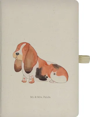 Produktbild von Mr. & Mrs. Panda a4 notizbuch Hund Basset Hound - Transparent - Geschenk, Süß, Skizzenbuch, Journal, Kladde, Tagebuch, Sprüche