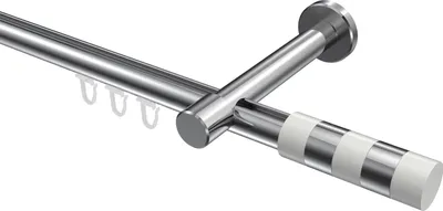 Produktbild von Interdeco Innenlaufstange / Gardinenstange mit Innenlauf Chrom, Typ Prestige Mavell (Zylinder Bicolor), 20 mm Ø 1-läufig, 320 cm