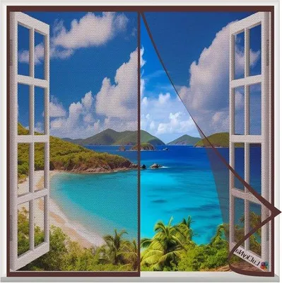 Immagine prodotto di Zanzariera per esterni - Chiusura magnetica - 195x185 cm - Marrone