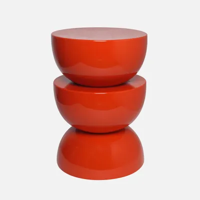 Produktbild von sweeek - Beistelltisch, Beistelltisch, Nachttisch aus Metall mit Glanzeffekt Ø32 x H 46,5 cm - Koralle