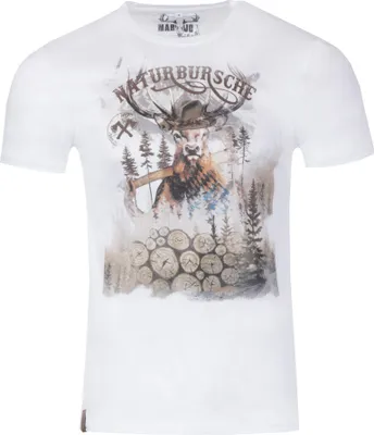 Produktbild von MarJo Herren Trachtenshirt "Guido" Hirschmotiv | Edelweiß Größe: 3XL
