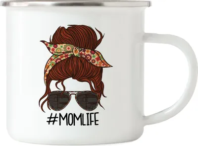 Produktbild von Momlife Emaille Tasse Muttertag Geschenkidee Beste Mama Der Welt