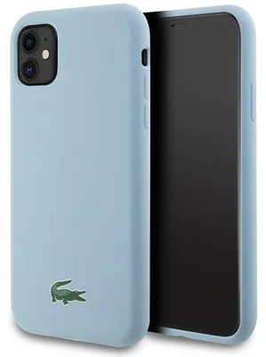 Zdjęcie produktu dla Etui Lacoste Silicone Croc Logo MagSafe do iPhone 11 jasnoniebieski