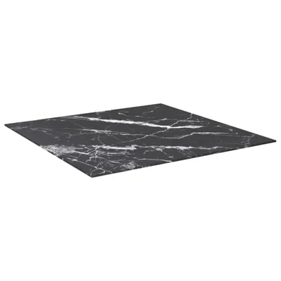 Produktbild von vidaXL Tischplatte Schwarz 80x80 cm 6 mm Hartglas in Marmoroptik