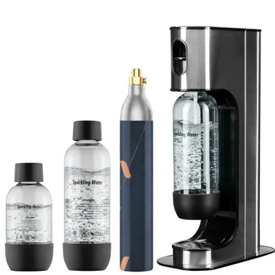 Produktbild von Wassersprudler + 1 CO2-Zylinder + 1 Flasche 1L + Flasche 0,5L