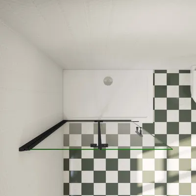 Produktbild von Aica Walk in dusche 80x195cm Schwarz Duschwand 6mm Nano-ESG Falttür Faltbar/drehbar Scharniertür Duschkabine Duschtrennwand Duschabtrennung