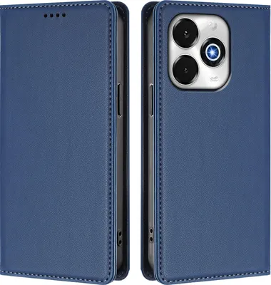 Obrázek produktu pro Kožené pouzdro pro Umidigi G100X, magnetické flipové pouzdro zPolyuretankůže se stojánkem Tmavě modrá