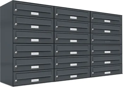 Produktbild von 18er Briefkasten Anthrazit Anlage 18 Fach Wandbriefkasten Postkasten