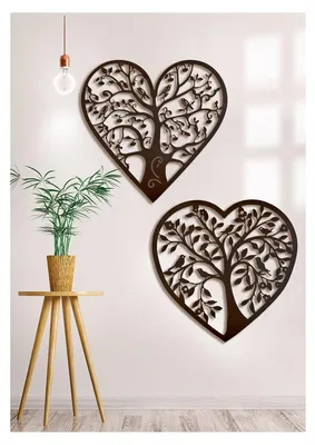 Immagine prodotto di Gilde Wandrelief, Herz, Herzbaum, Lebensbaummotiv, Metall, dunkelbraun, VE 2, 2fach sortiert Höhe: 60.00 cm Breite: 60.00 cm Tiefe: 1.50cm 67326