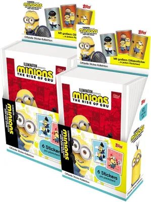 Obrázek produktu pro Minions - Hledání minibossů - Sběratelské samolepky - 2 displeje (72 sáčků)