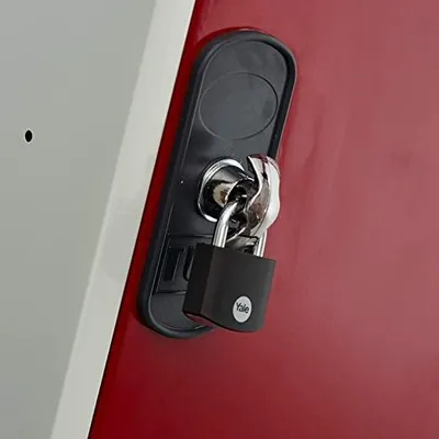 Produktbild von Yale Vorhängeschloss mit Schlüssel, 32mm Aluminium Schloss, Schwarz, 3 Schlüssel